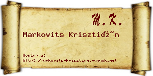 Markovits Krisztián névjegykártya
