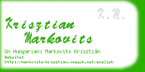 krisztian markovits business card